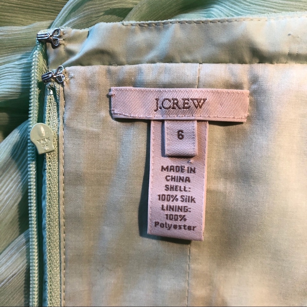 J Crew Green Chiffon Knee Length Bridesmaid Dress - Picture 8 of 8